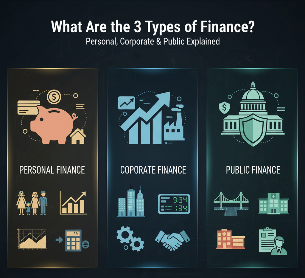What Are the 3 Types of Finance Personal, Corporate & Public Explained.